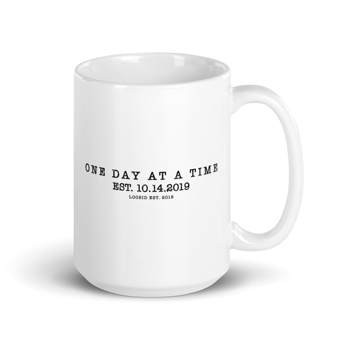 One Day at a Time glossy Sober Sober Coffee Mug graphic detail (view 4)