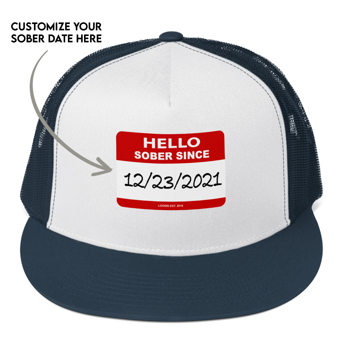 Hello Sober Since Sober Hat close-up view (view 12)