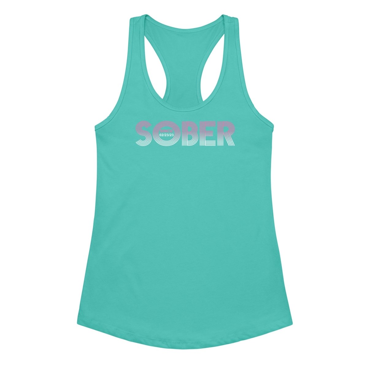 Retro Sober Since Sober Tank Top featuring the design (view 11)