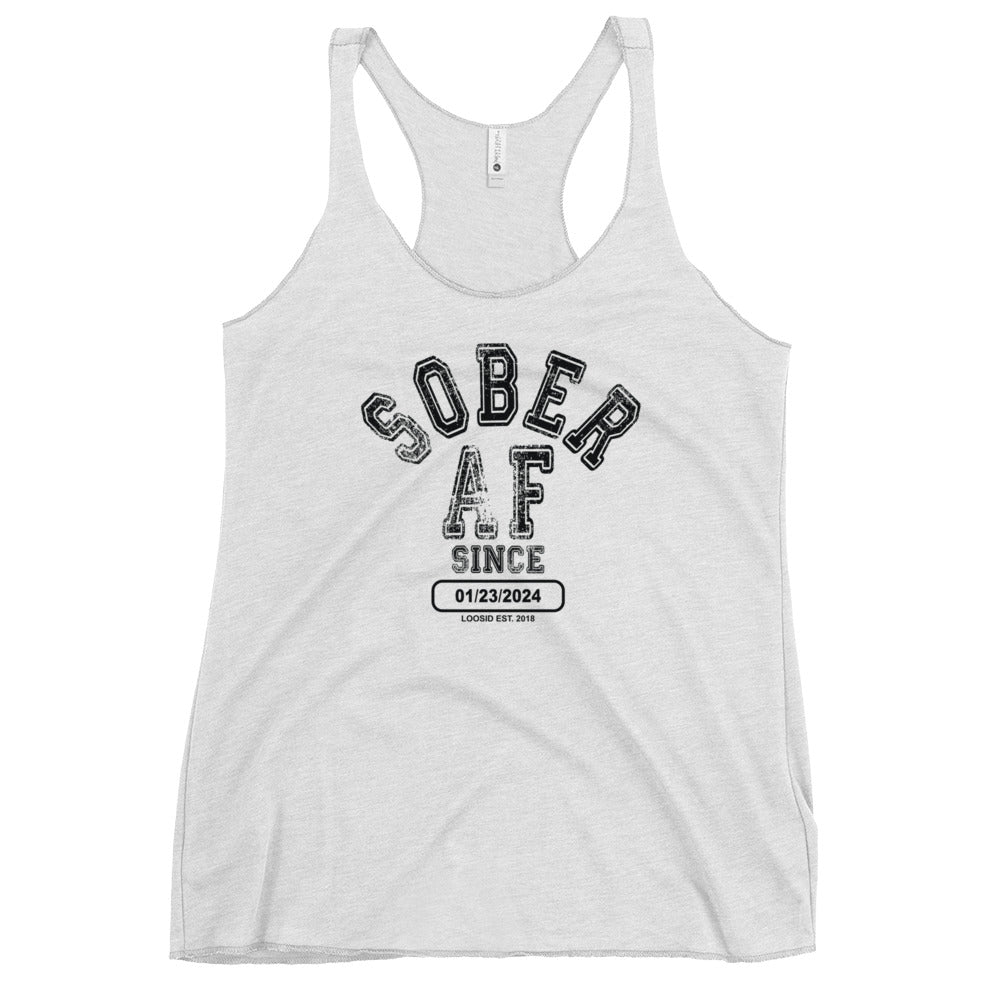 Sober AF Since Sober Tank Top flat lay styled image (view 23)