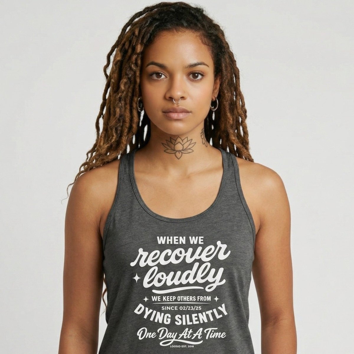 When We Recover Loudly Sober Tank Top packaging detail (view 18)