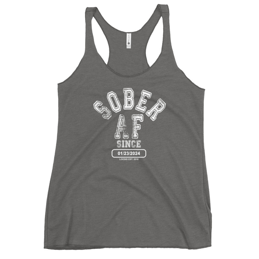 Sober AF Since Sober Tank Top back view (view 17)