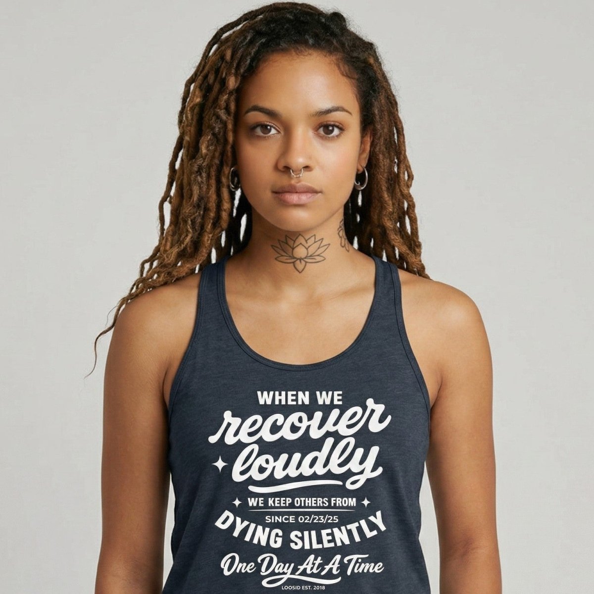When We Recover Loudly Sober Tank Top side view (view 6)