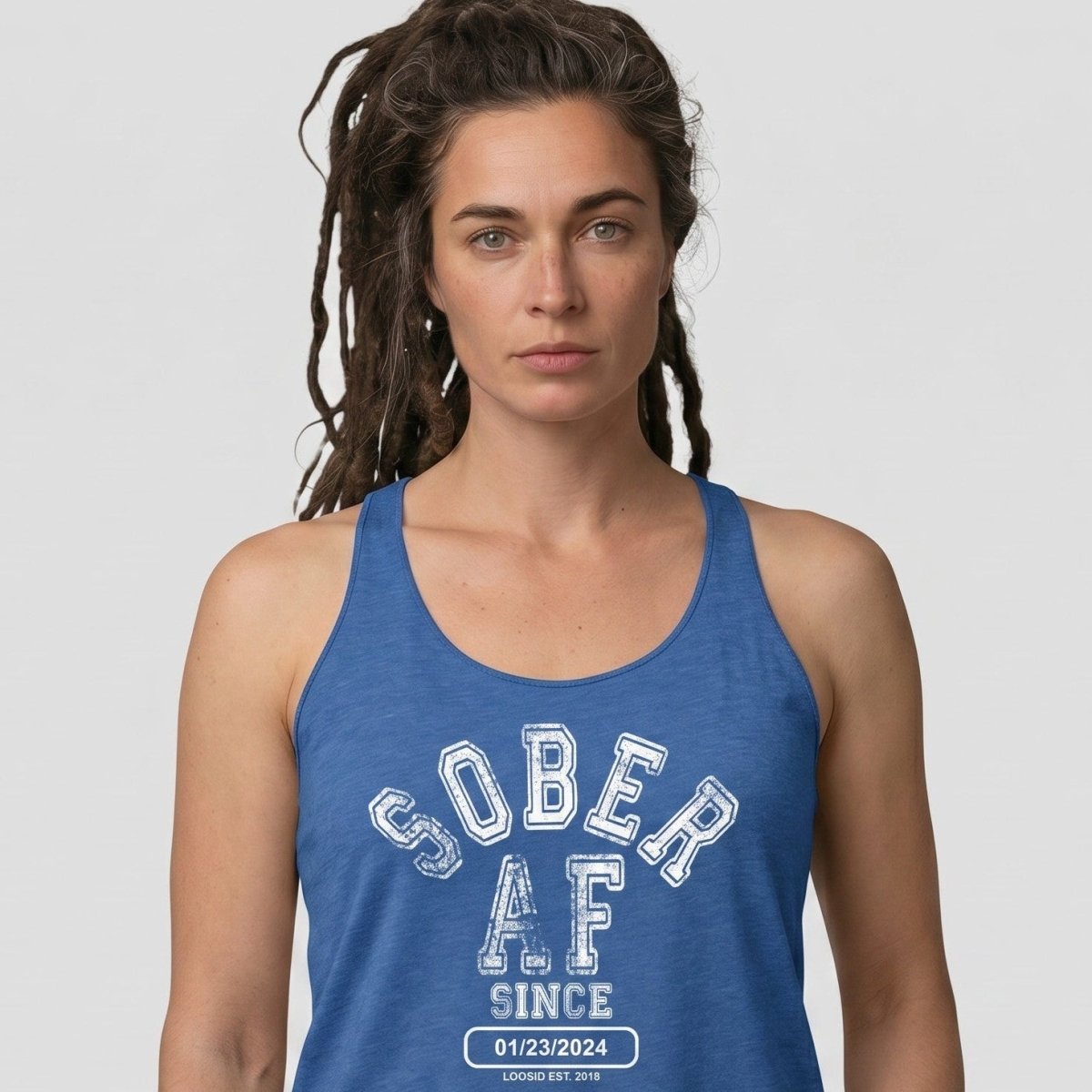 Sober AF Since Sober Tank Top lifestyle view (view 15)