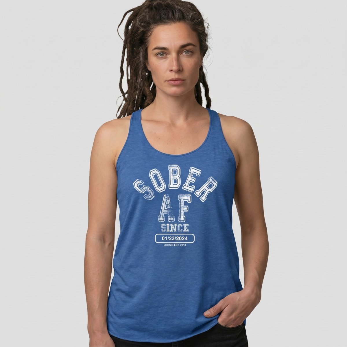 Sober AF Since Sober Tank Top side view (view 16)