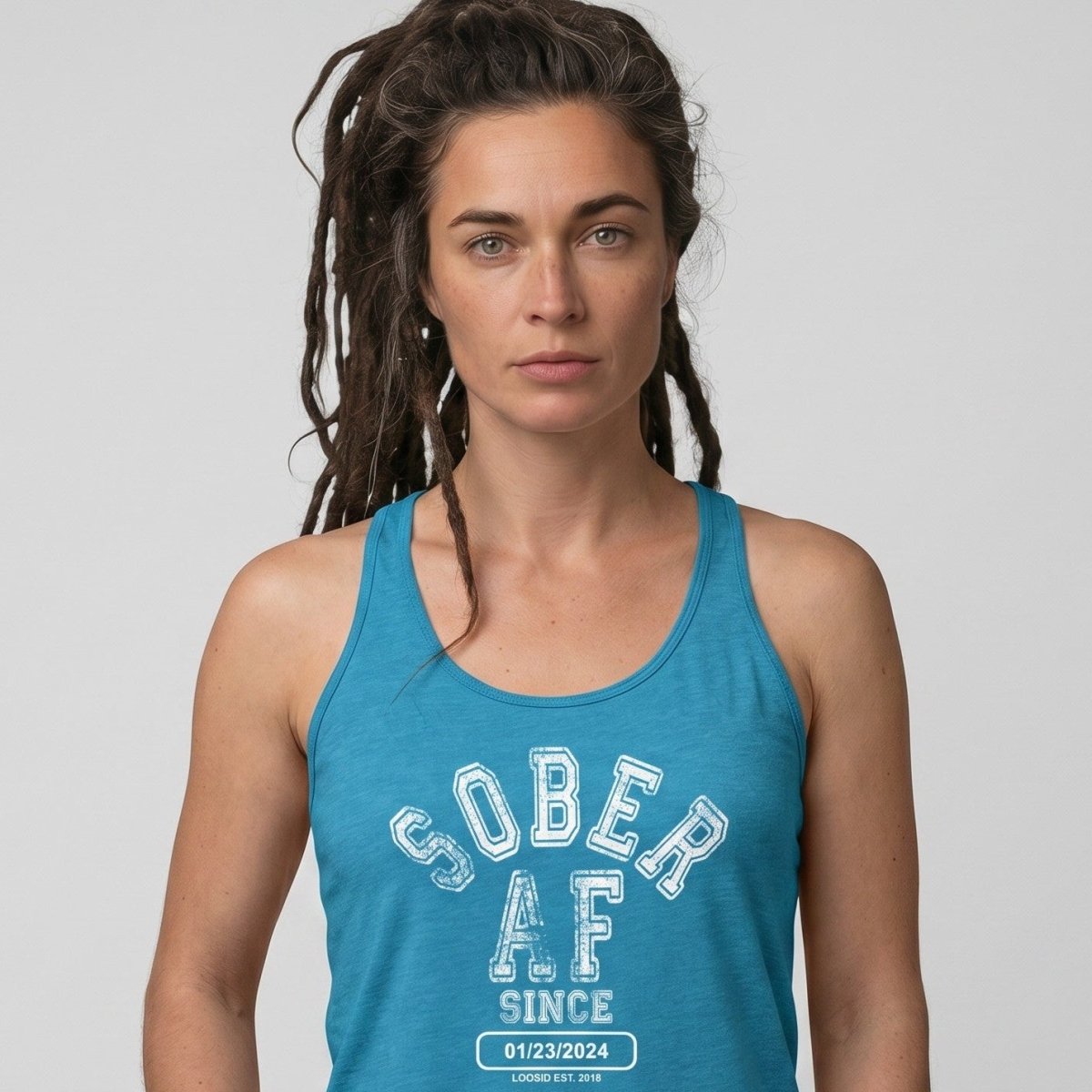 Sober AF Since Sober Tank Top featuring the design (view 21)