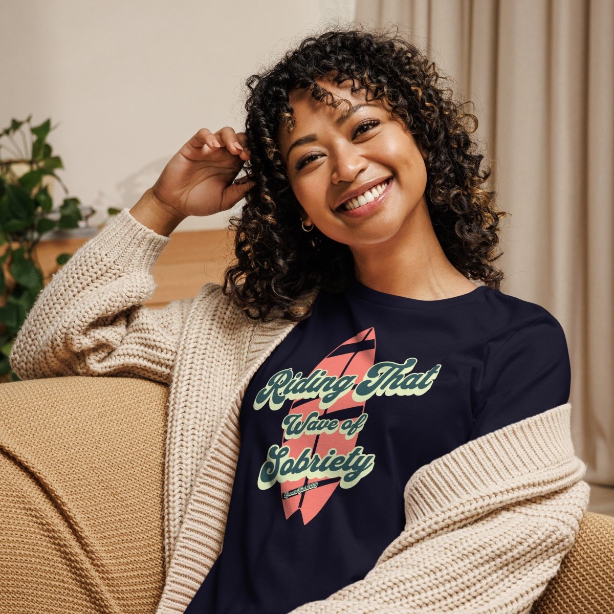 Loosid Sobriety Wave Women's Sober Sober T Shirt featuring the design