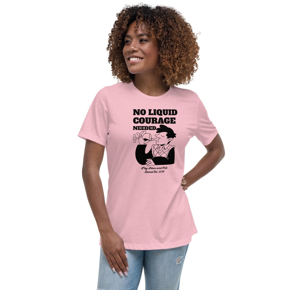 No Liquid Courage Sober Sober T Shirt side view (view 6)
