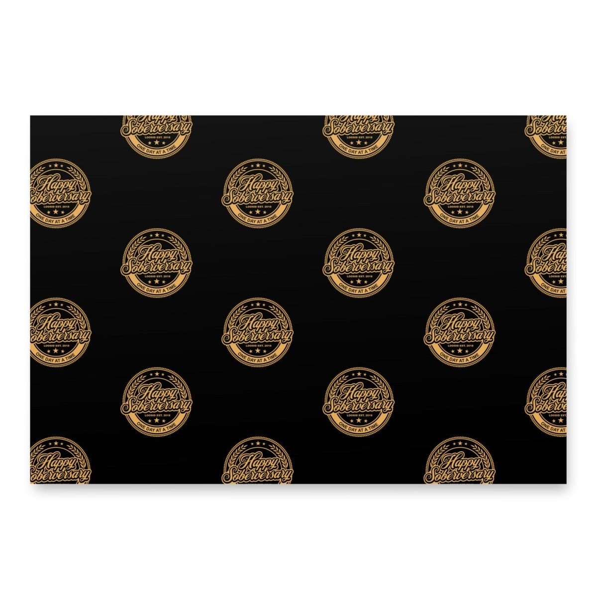 Happy Soberversary Shield Wrapping Paper Sobriety Gift close-up view (view 2)