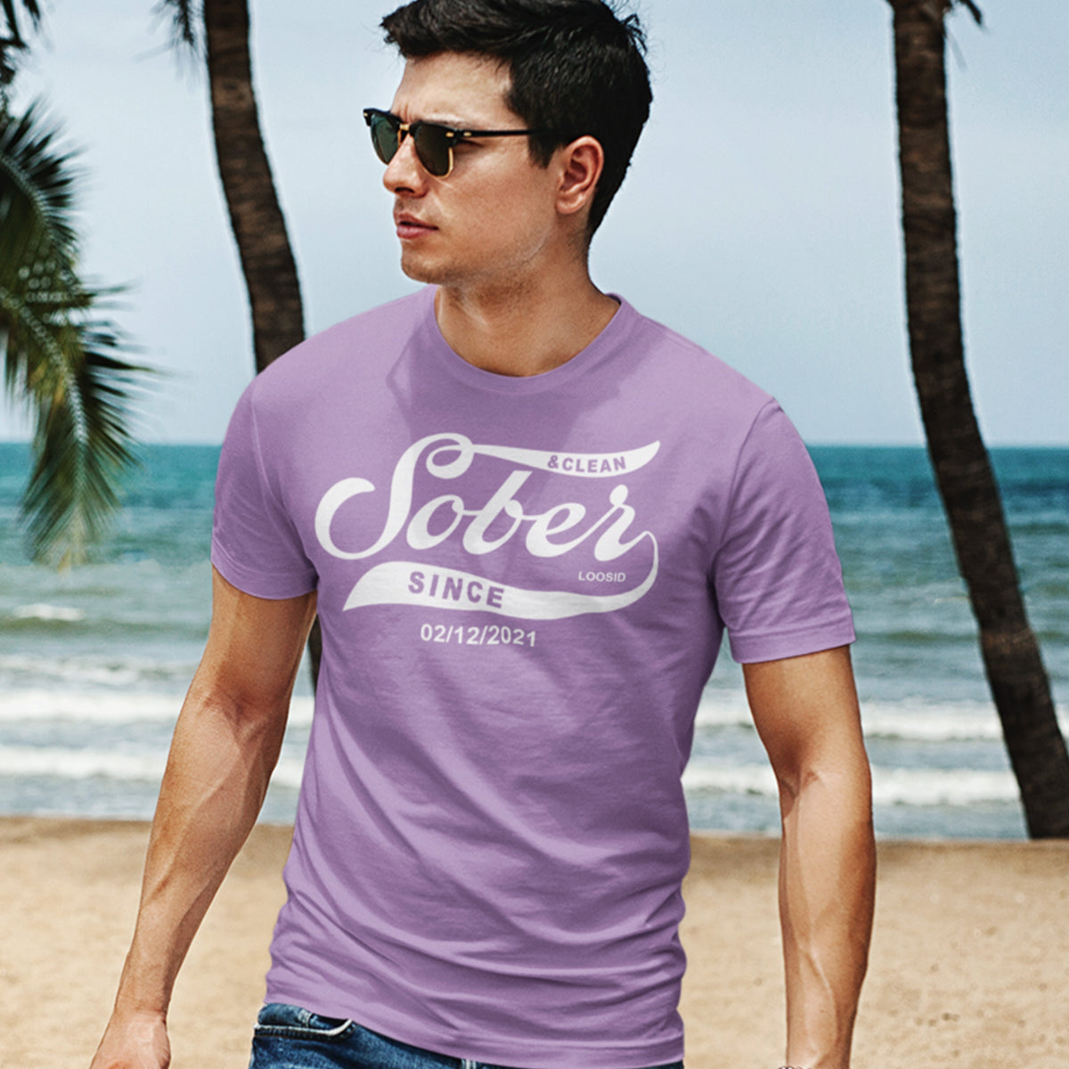 Sobriety t shirt folded neatly with custom design visible