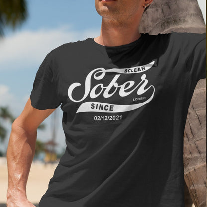 Sober Since Sober T Shirt close-up view (view 2)
