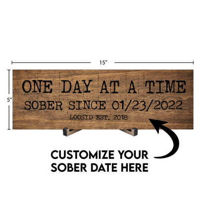 One Day At A Time Printed Composite Brown Sobriety Art close-up view (view 2)