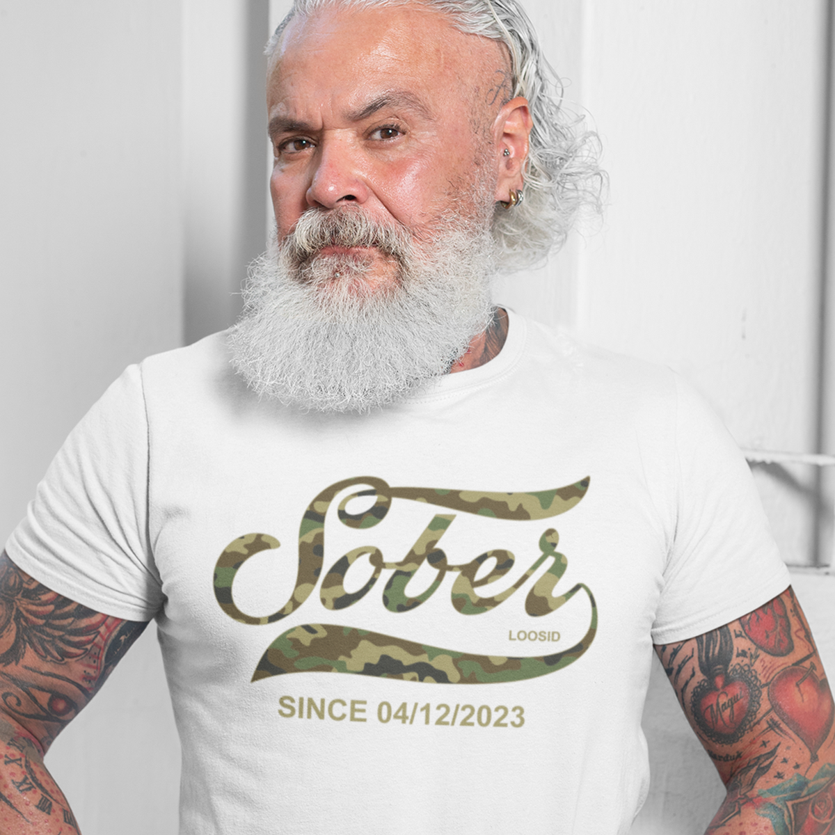 sober t shirt sober since camo personalized apparel