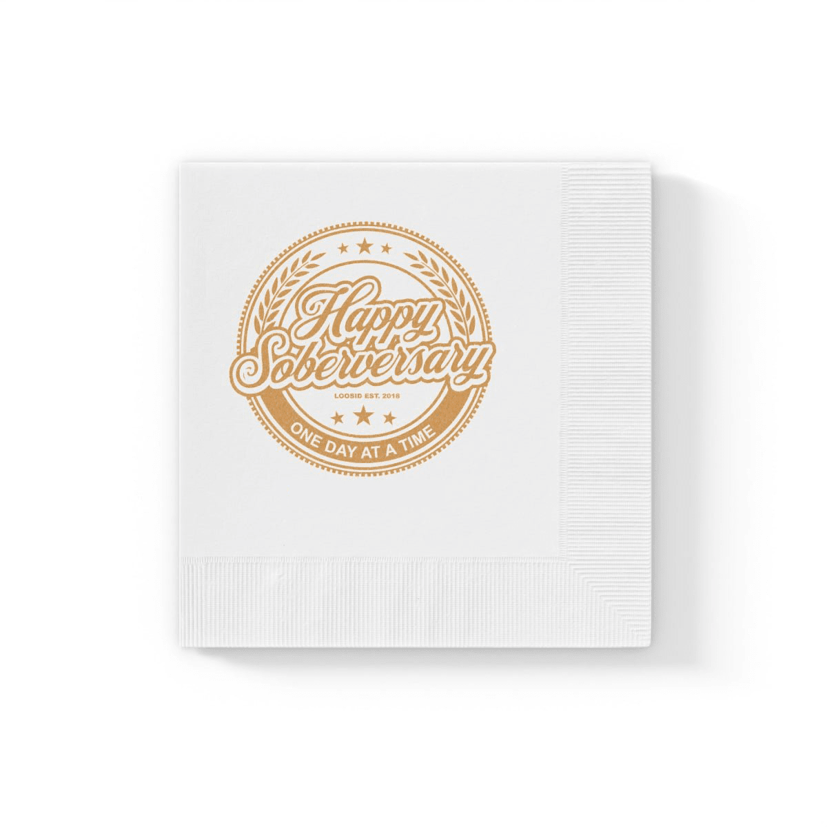 Loosid Happy Soberversary Napkins Sobriety Gift featuring the design