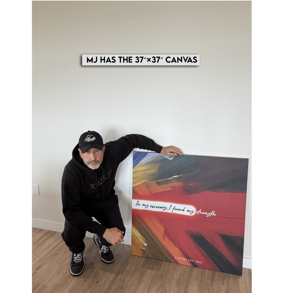 In My Recovery I Found My Strength Canvas Wall Decor Sobriety Art back view (view 7)
