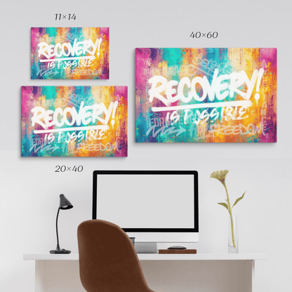 Recovery Is Possible Canvas for Inspirational Decor Sobriety Art back view (view 7)