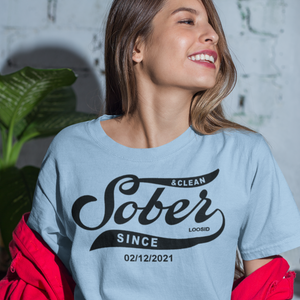 sober t shirt womens sober since personalized apparel