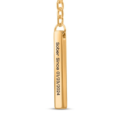 Sober Since 3D Bar Keychain w Personalized Sober Date and Message Sobriety Gift side view (view 6)