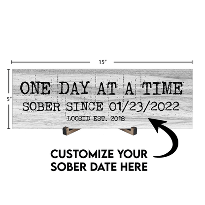 One Day At A Time Printed Composite White Sobriety Art close-up view (view 2)