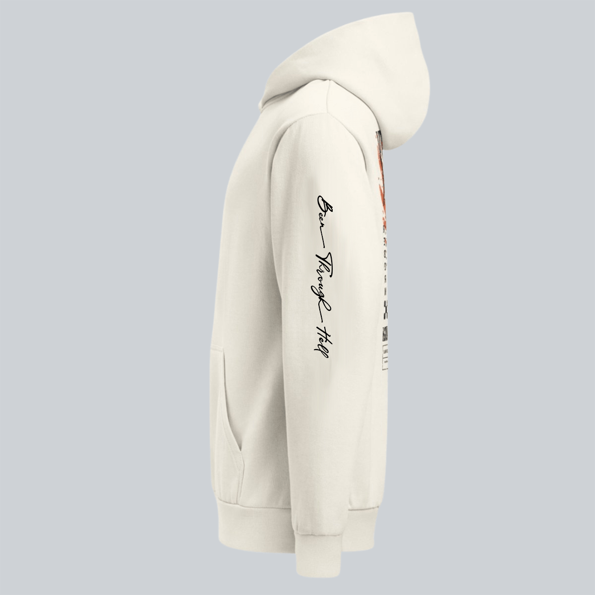 Cream Phoenix Reborn Recovery Hoodie ULTRA Premium Garment Dyed Recovery Hoodie side view (view 6)
