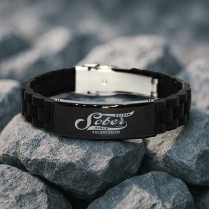 Loosid Engraved Sober Date Sober Jewelry featuring the design