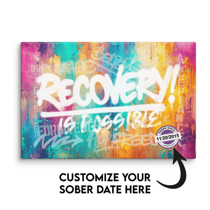 Recovery Is Possible Sobriety Art flat lay styled image (view 3)