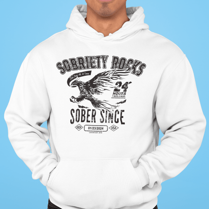 Sober Since Unisex Recovery Recovery Hoodie fit detail (view 19)