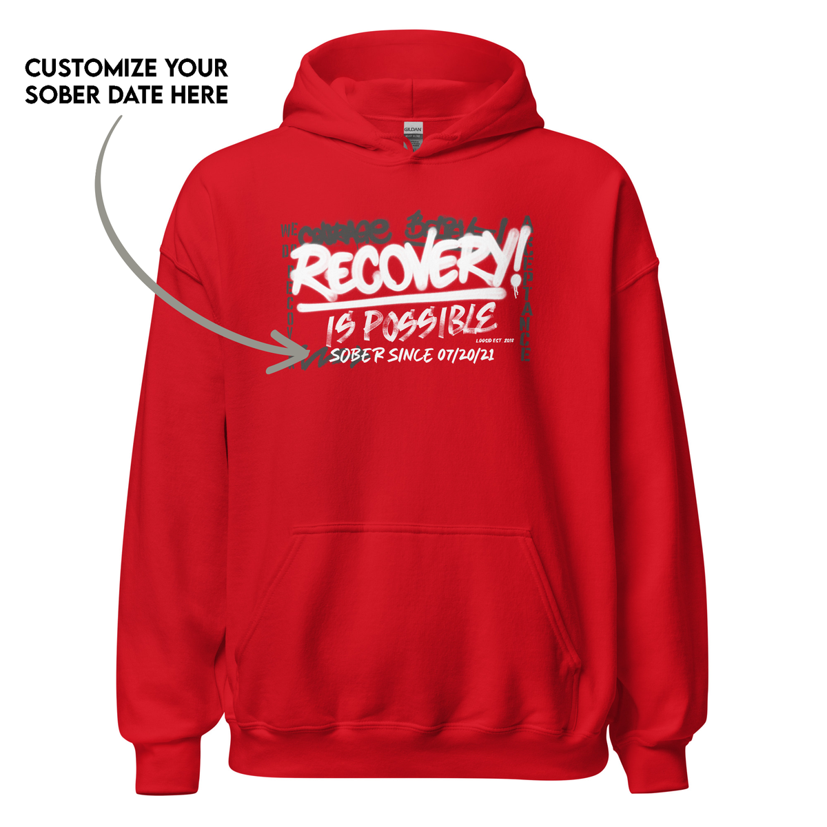 Inspiring Sober Hoodie celebrating sobriety milestones