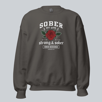 SOBER Girl Gang Strong & Sober Recovery Hoodie side view (view 16)