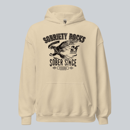 Sober Since Recovery Hoodie fit detail (view 29)