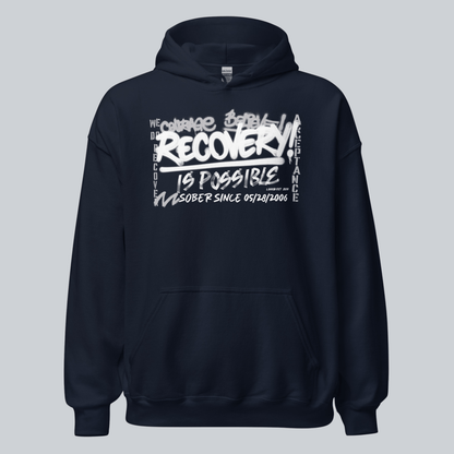 Recovery Is Possible Hoodie with Date Recovery Hoodie side view (view 16)