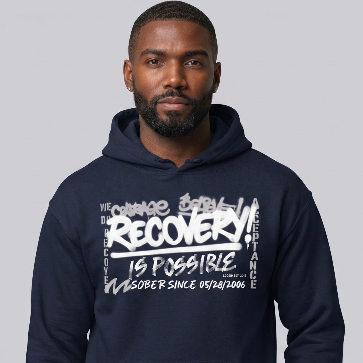 Recovery Is Possible Hoodie with Date Recovery Hoodie packaging detail (view 18)