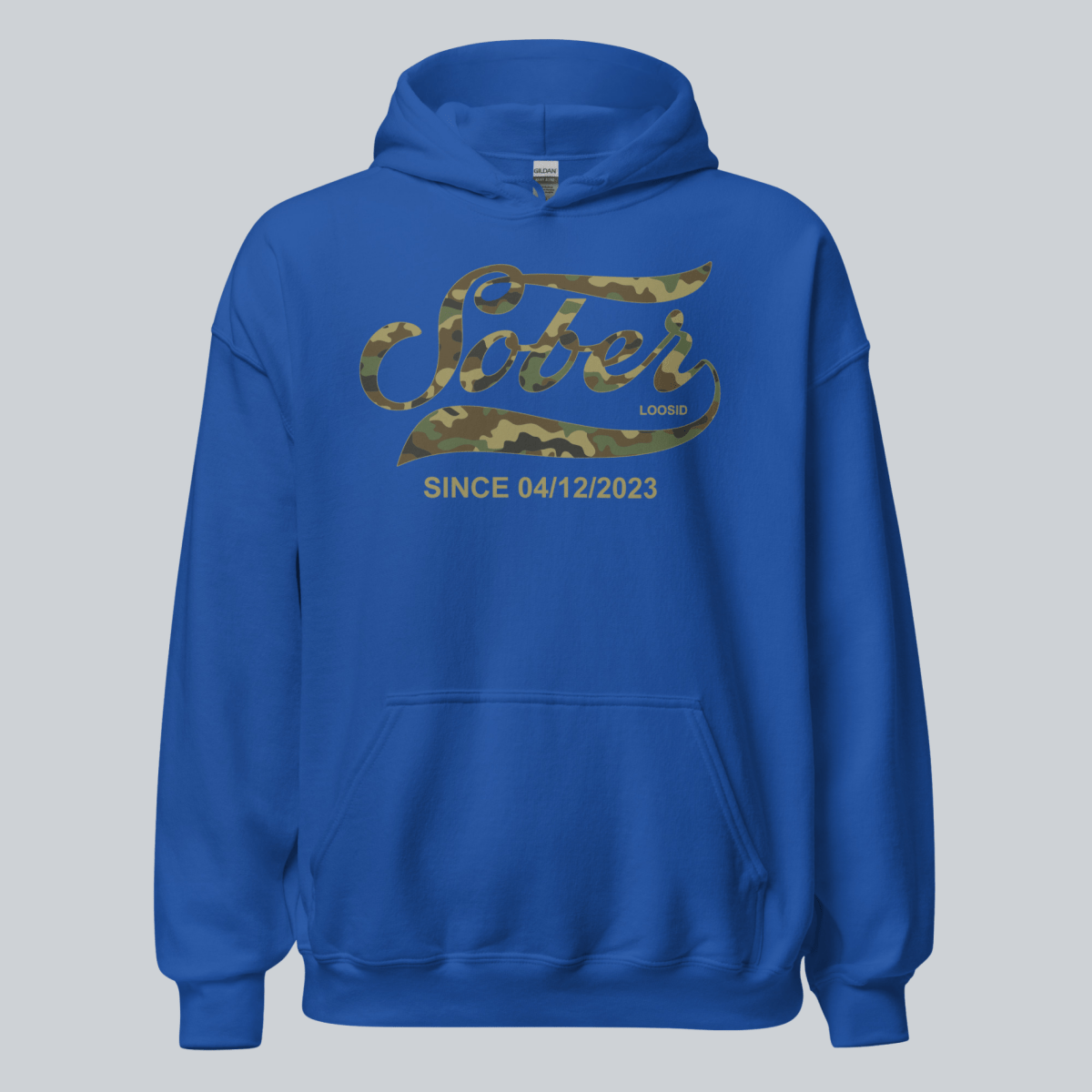Sober Since Camo Recovery Hoodie featuring the design (view 41)