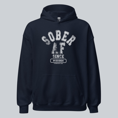 Sober AF Since Recovery Hoodie back view (view 7)