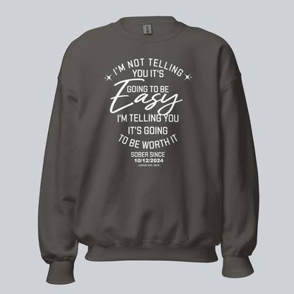 I'm Not Telling Sobriety Recovery Hoodie flat lay styled image (view 13)