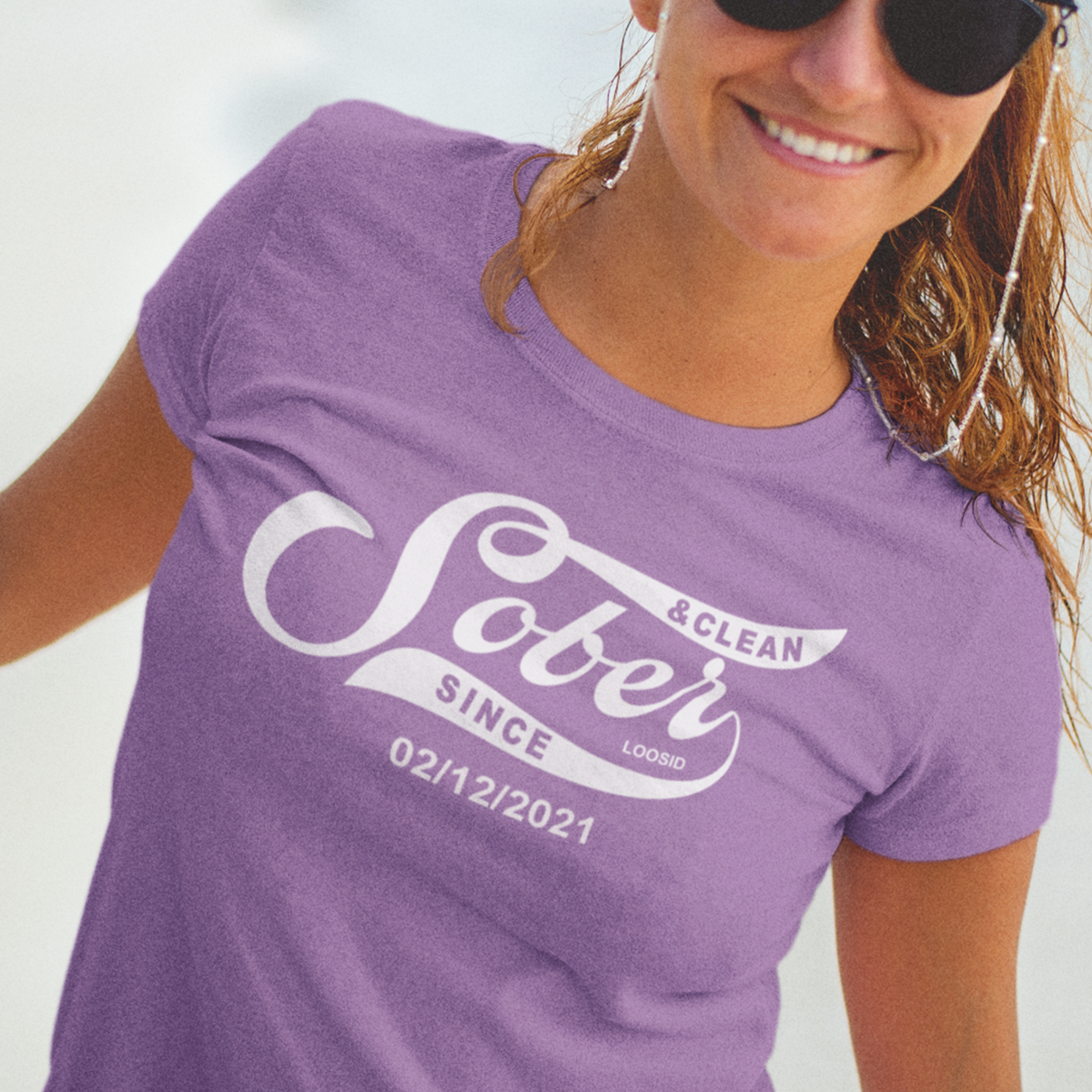 Sober date customization example on sobriety t shirt