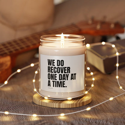 We Do Recover One Day at a Time Sobriety Sobriety Candle graphic detail (view 4)