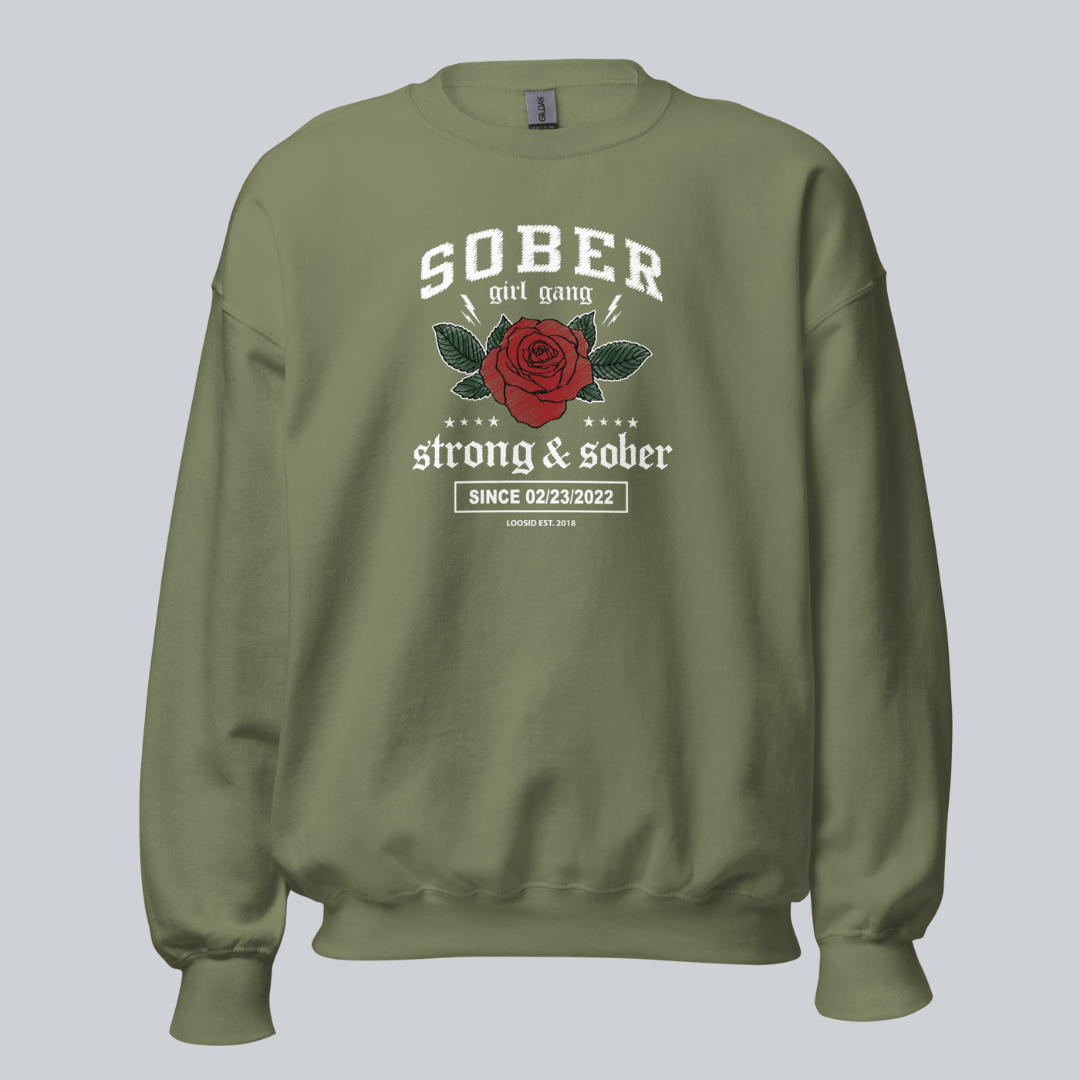 SOBER Girl Gang Strong & Sober Recovery Hoodie product photo (view 20)