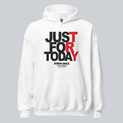 Just For Today Women's Custom Sobriety Date Recovery Hoodie side view (view 36)