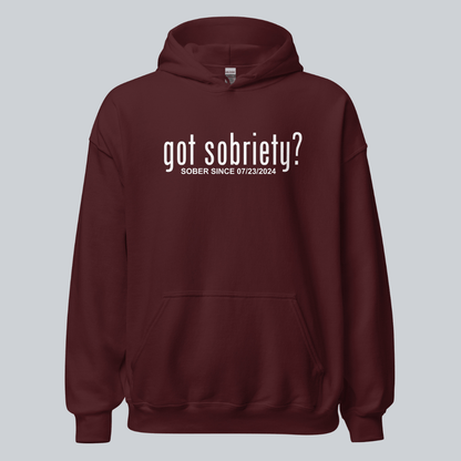 Got Sobriety Recovery Hoodie flat lay styled image (view 23)