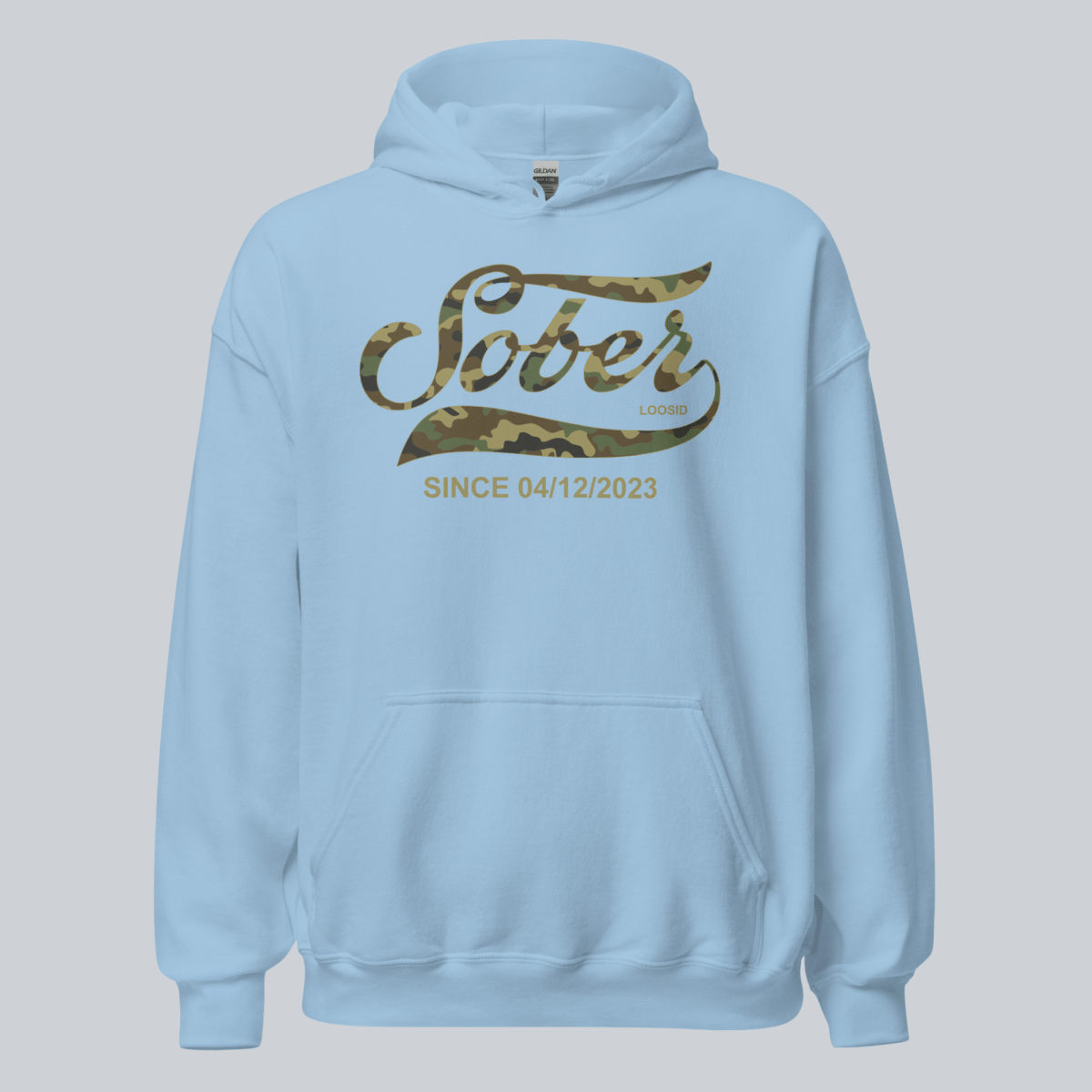 Sober Since Camo Recovery Hoodie featuring the design (view 31)