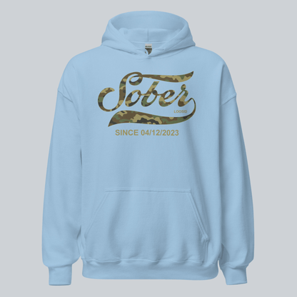 Sober Since Camo Recovery Hoodie featuring the design (view 31)