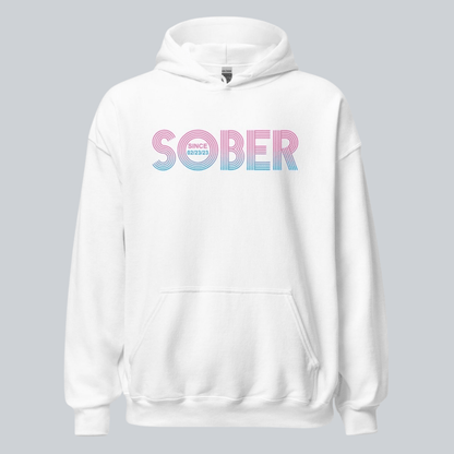 Retro Sobriety Date Recovery Hoodie product photo (view 10)