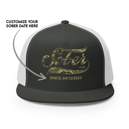 Sober Since Camo w Personalized Date Sober Hat packaging detail (view 8)