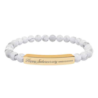 Happy Soberversary Stone Bar Sober Jewelry close-up view (view 2)