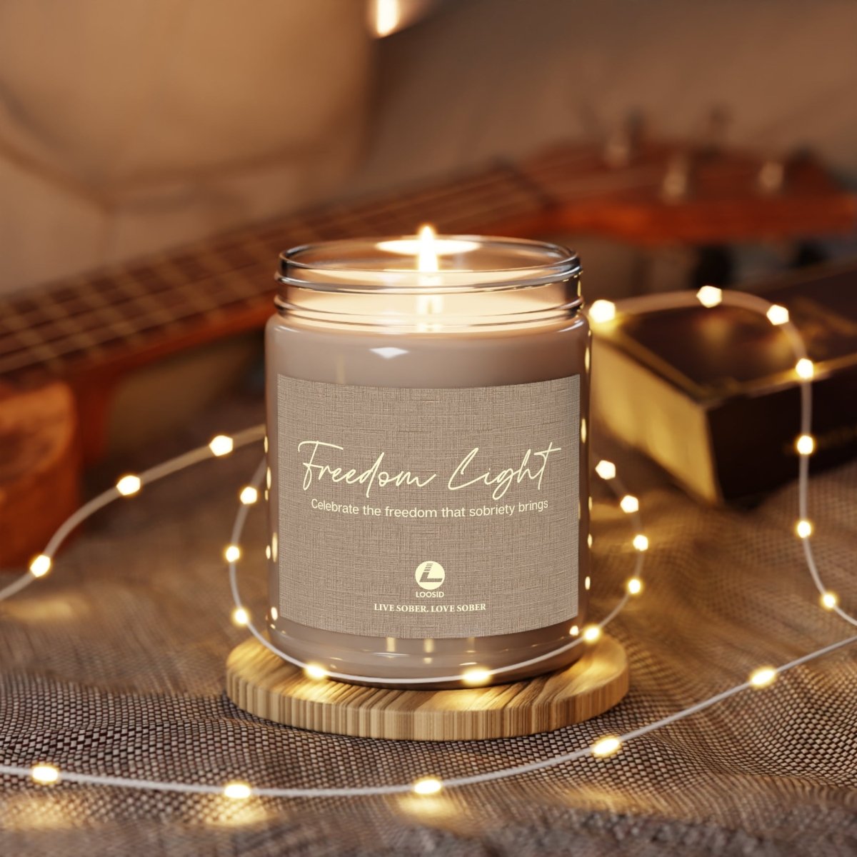 Loosid Freedom Light Sobriety Candle featuring the design