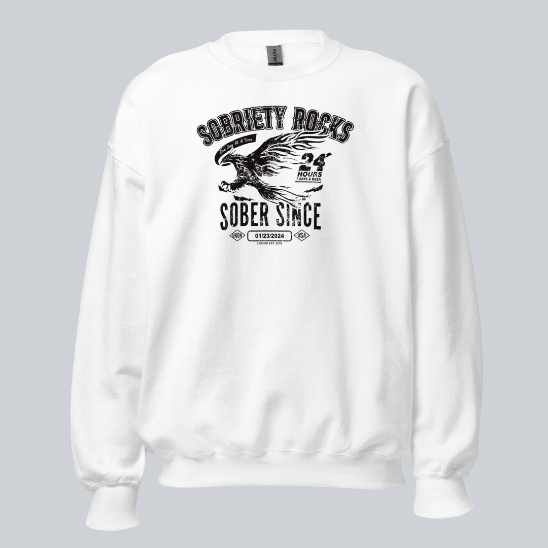Sober Since Recovery Hoodie back view (view 27)