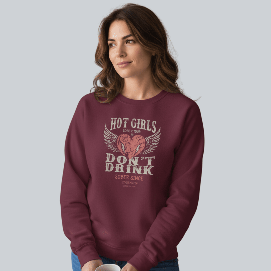 Hot Girls Sobriety Recovery Hoodie packaging detail (view 18)