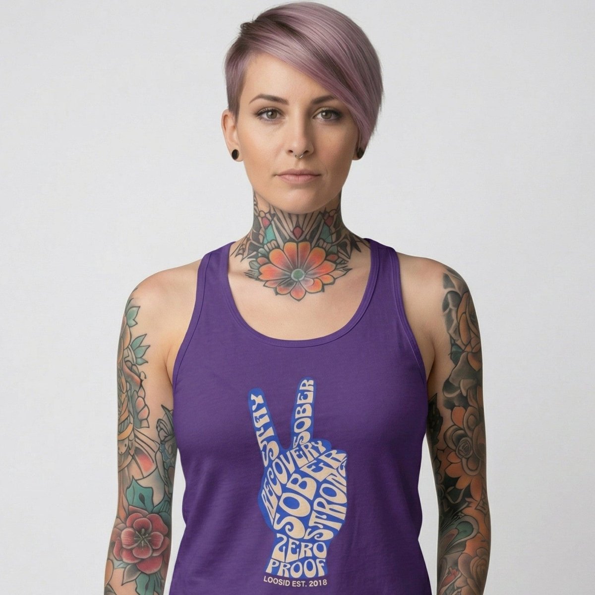 Peace & Sober Sober Tank Top close-up view (view 12)