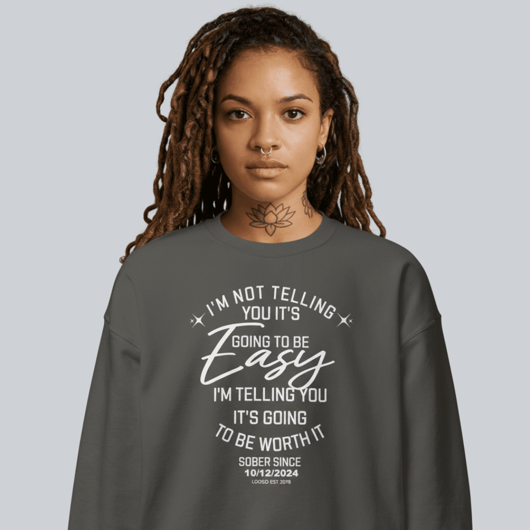 I'm Not Telling Sobriety Recovery Hoodie graphic detail (view 14)